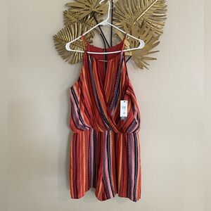 BCX Kids Striped Red and Blue Romper